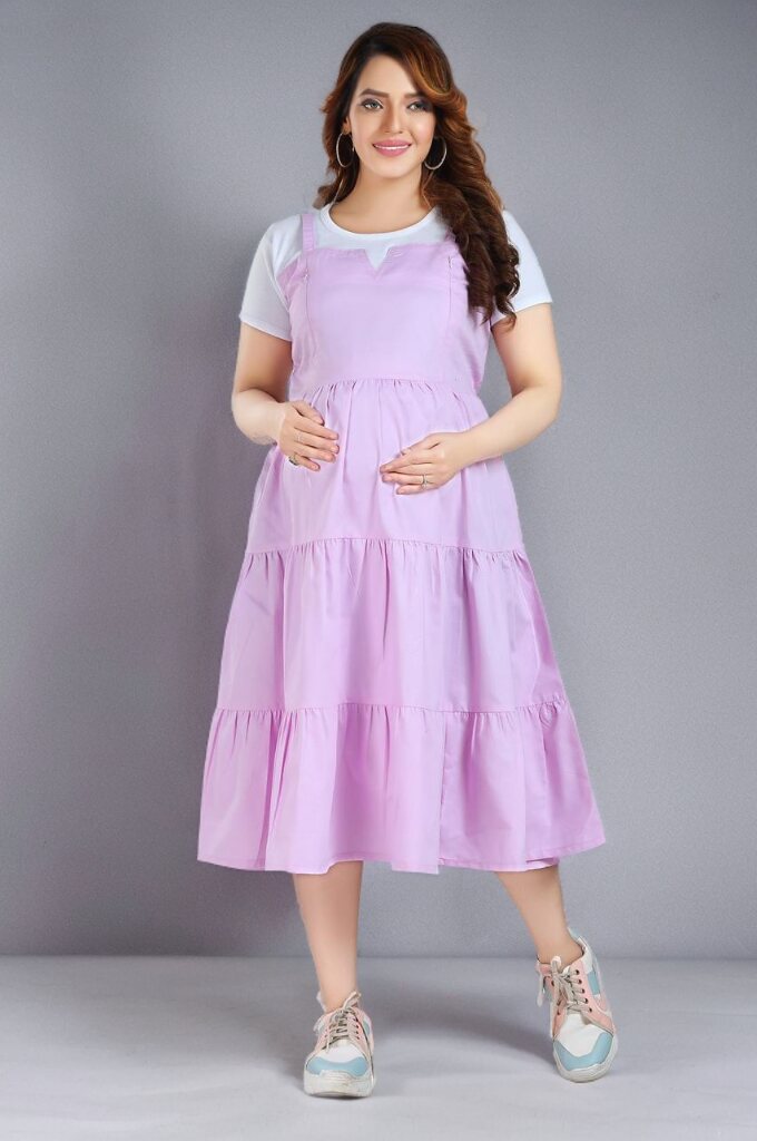 Lilac Pinafore Tiered Feeding Dress